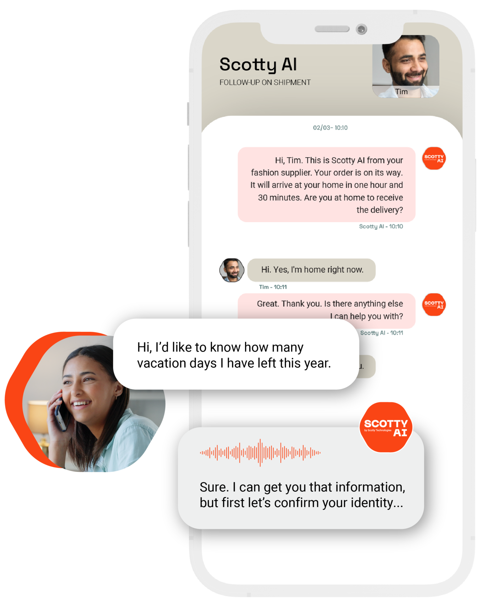 Scotty AI for HR is a conversational platform that leverages the power of voice and text over the phone calls and for any digital channel.​